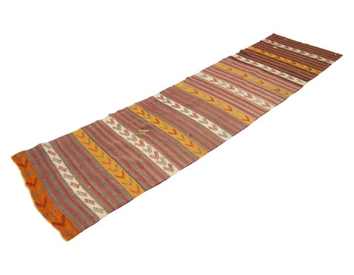 Striped Vintage Turkish Kilim Runner Rugs