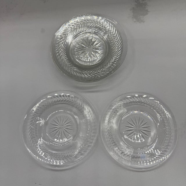 Vintage Clear Cut Crystal Fruit Plate Set- 9 Pieces For Sale - Image 15 of 17