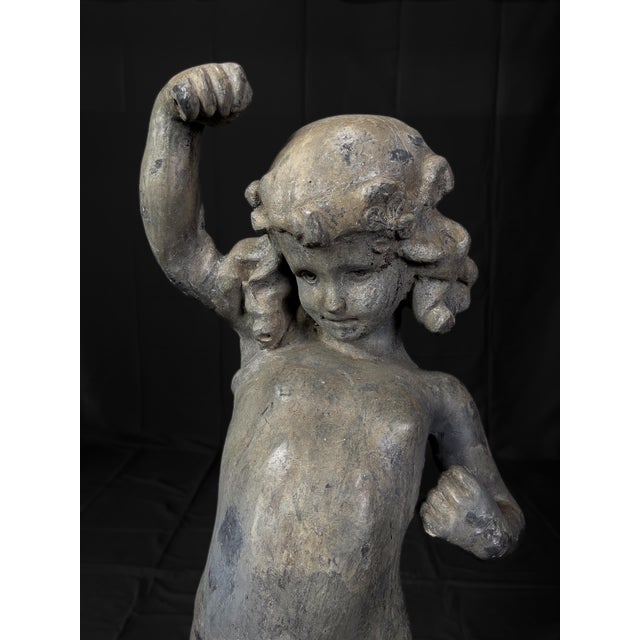 Antique Putti Lead Garden Statue Chairish