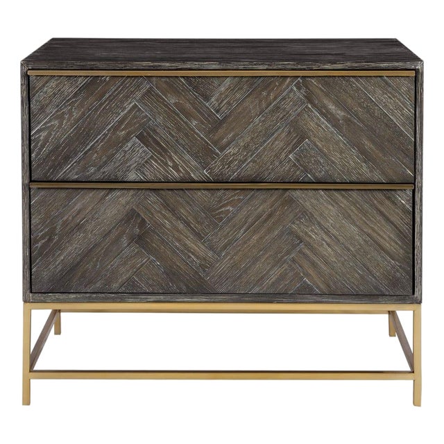 2 Drawer Chevron Chest For Sale