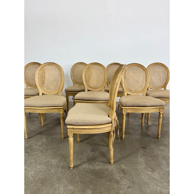 Vintage French Louis XVI Dining Chairs – Set of 8 For Sale - Image 4 of 6