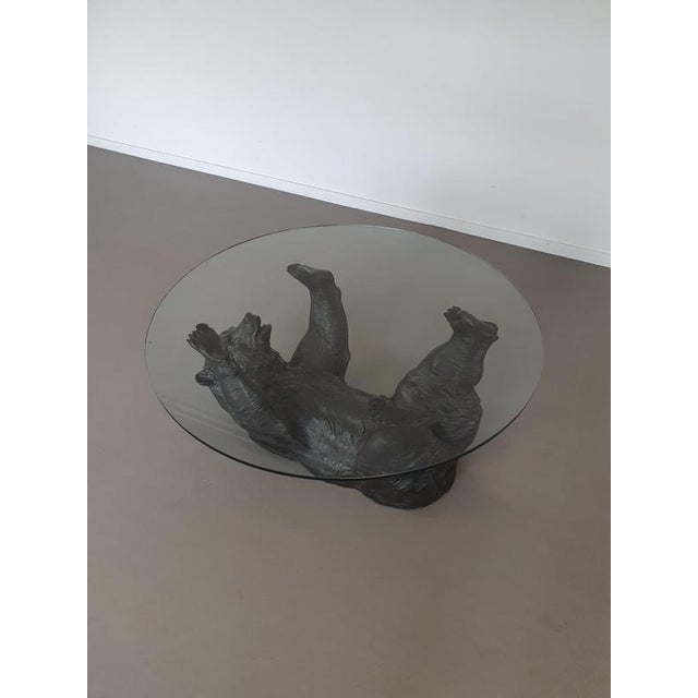 Coffee Table with Bronze Bear Frame For Sale - Image 6 of 18