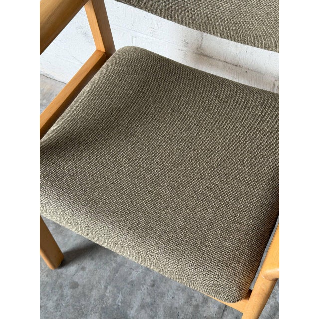 1990s Høng Stolefabrik Beech Wood Upholstered Dining Armchairs Set of 2 Danish Vintage 1990s For Sale - Image 5 of 12