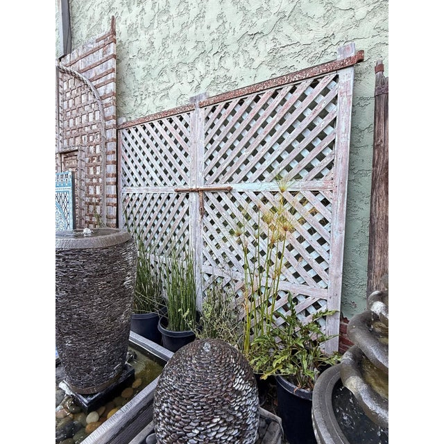 Wood Vintage Indian Lattice Wood Door Gate For Sale - Image 7 of 7
