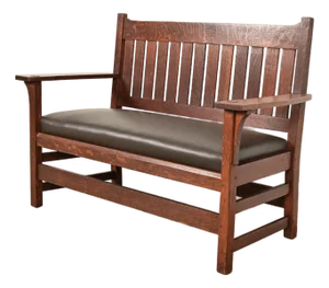 L. & J. G. Stickley Antique Mission Oak Arts & Crafts Bench or Settle Sofa, Circa 1910