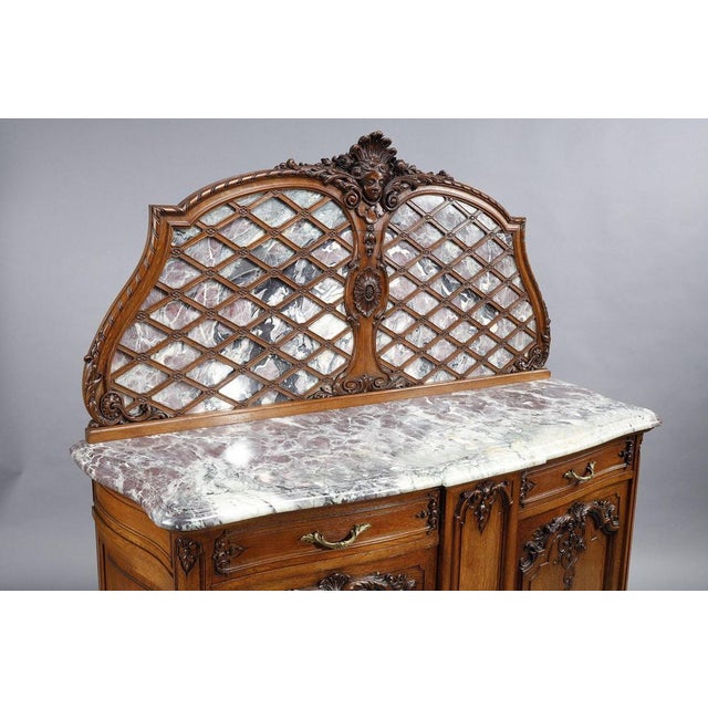 Regency Sideboards in Molded Oak and Marble, 1920s, Set of 2 For Sale - Image 11 of 18