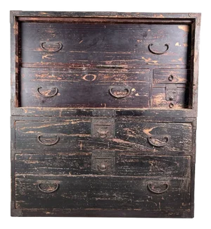 Antique Japanese Tansu Storage Cabinet, 1890s
