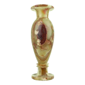 Mid 20th Century Solid Onyx Carved Traditional Urn Design Vase