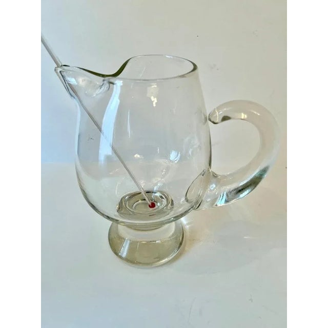 Glass Rounded Martini Pitcher with Stirrer For Sale - Image 4 of 9