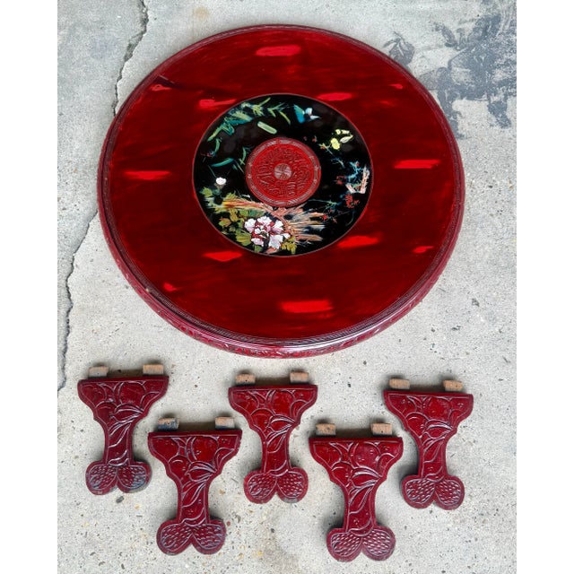 1920s Chinese Carved Cinnabar Lacquered Coffee Table Coffee Table For Sale - Image 12 of 12
