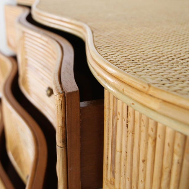Curved Rattan Chest of Drawers For Sale - Image 5 of 18