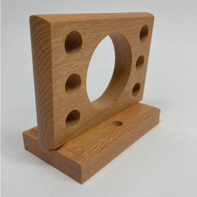 Solid Oak Vintage Toothbrush Holder For Sale - Image 4 of 4