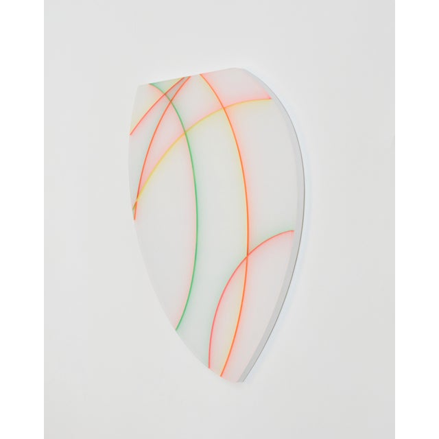 Contemporary Abstract Cast Acrylic and Spray Paint "Shield I" by Tom Henderson For Sale - Image 6 of 8
