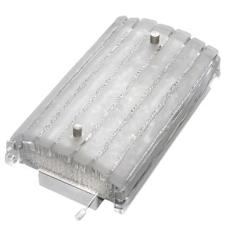 German Structured Glass and Aluminum Wall Light Lamp by Hoffmeister, 1970s For Sale