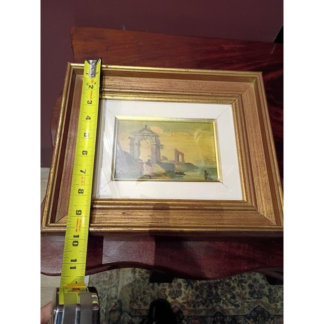 Metal Early 19th Century Italian Coastal Ruin, Painting on Copper - 18th Century Capriccio Style For Sale - Image 7 of 11