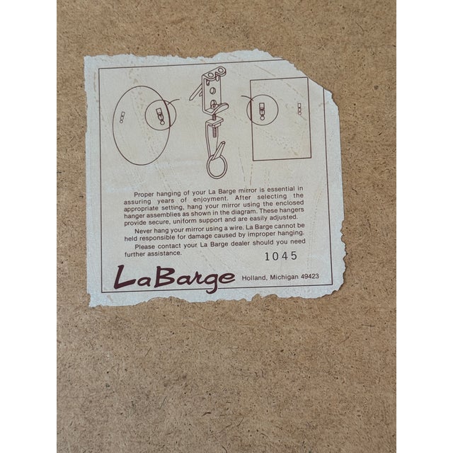 Glass 1984 Chinoiserie Mirror by LaBarge. Signed For Sale - Image 7 of 7