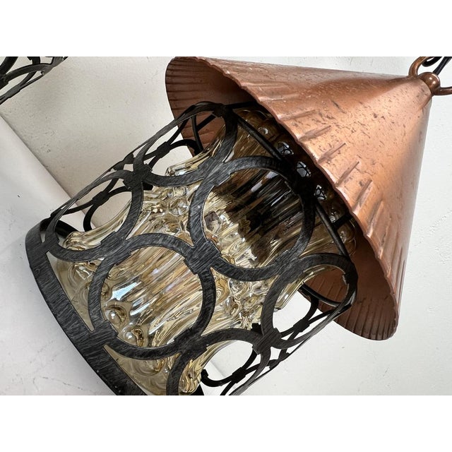 Metal Mid-Century Modern Brutalist Dutch Pendant Light, 1960s, Set of 2 For Sale - Image 7 of 18