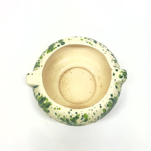 Green and White Ceramic Splatterware Planter Curation - Group of 2 For Sale - Image 4 of 8