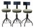 Set of 3 Adjustable Steel Counter/Bar Stools For Sale