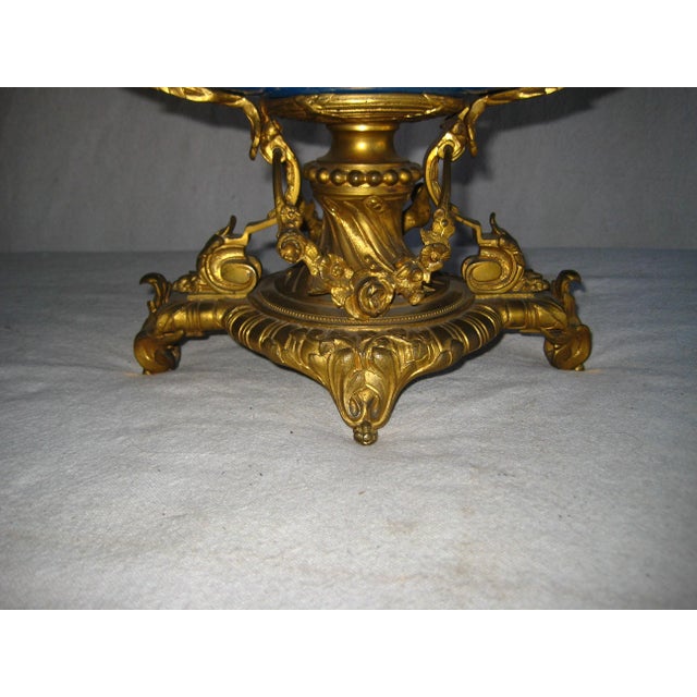 Mid 19th Century Sevres Style Napoleon III Bronze Mounted Center Piece For Sale - Image 15 of 17