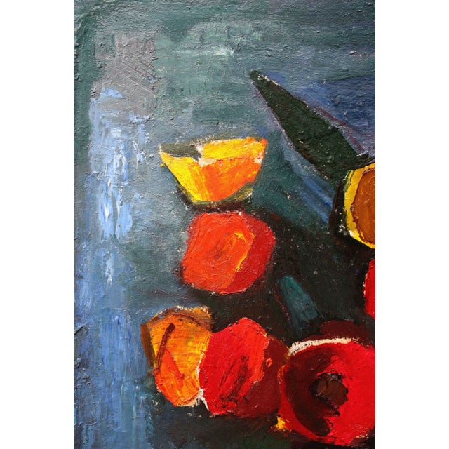 Modern Aleksandr Rodin, Flowers, Oil on Cardboard, 1970s For Sale - Image 3 of 8