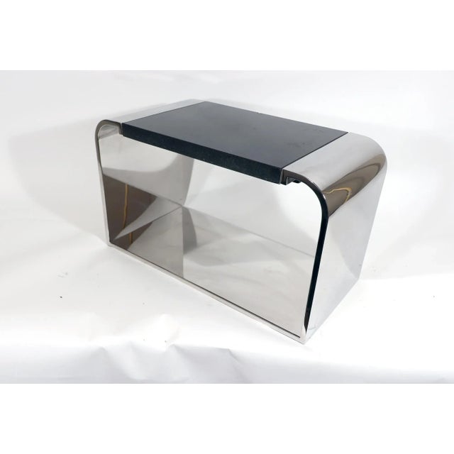 Stanley Jay Friedman for Brueton Steel and Granite "Eclipse" Low Coffee Table For Sale - Image 9 of 11