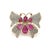 Art Nouveau Bochic “Capri” Vintage Ruby & Topaz Butterfly Ring Set In 18K Gold & Silver For Sale - Image 3 of 10