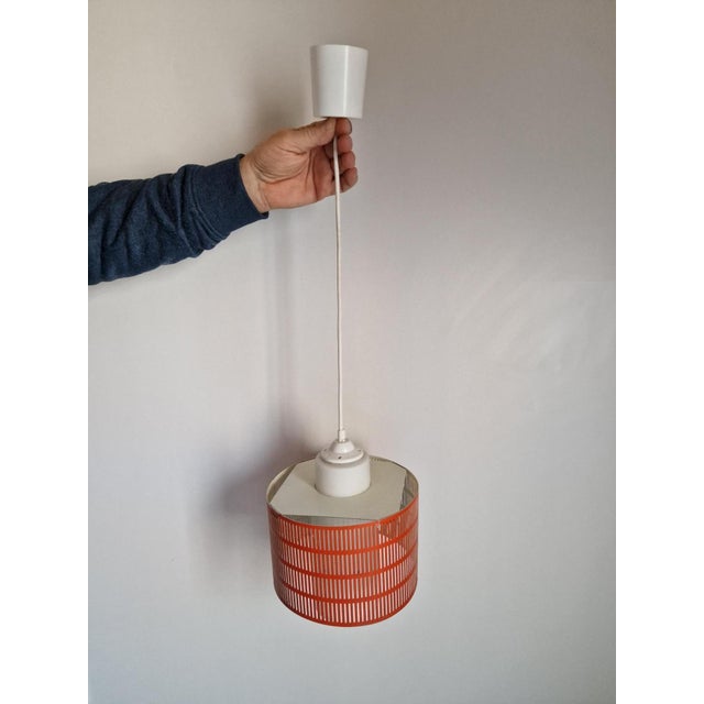 Vintage Coral Metal Pendant Light, 1960s For Sale - Image 3 of 7