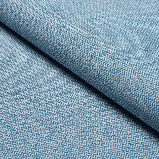 SAMPLE - Schumacher Simon Indoor/Outdoor Fabric In Blue For Sale