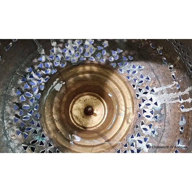 Antique Turkish Pierced Brass & Copper Brazier Coal or Wood Burner, C1930s For Sale - Image 15 of 15