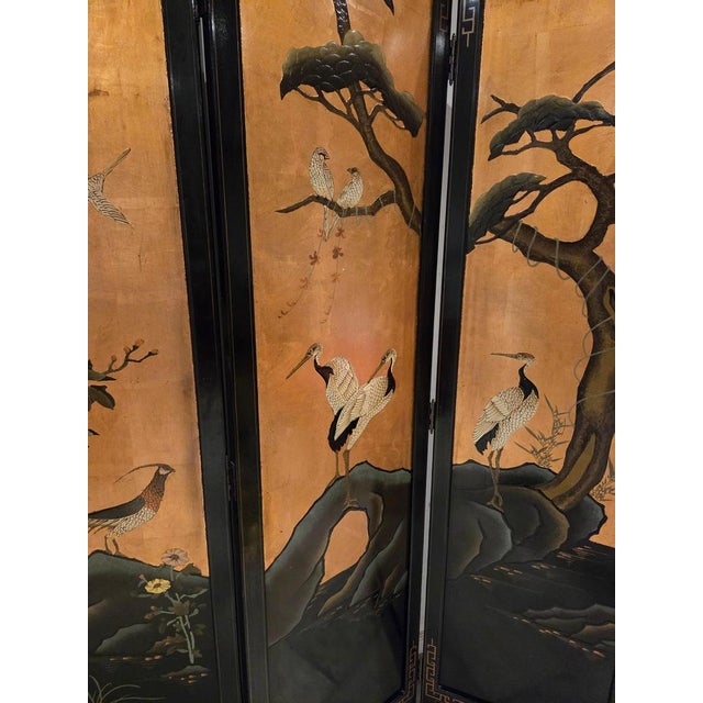 Vintage Four-Panel Folding Screen, 1975 For Sale - Image 4 of 10