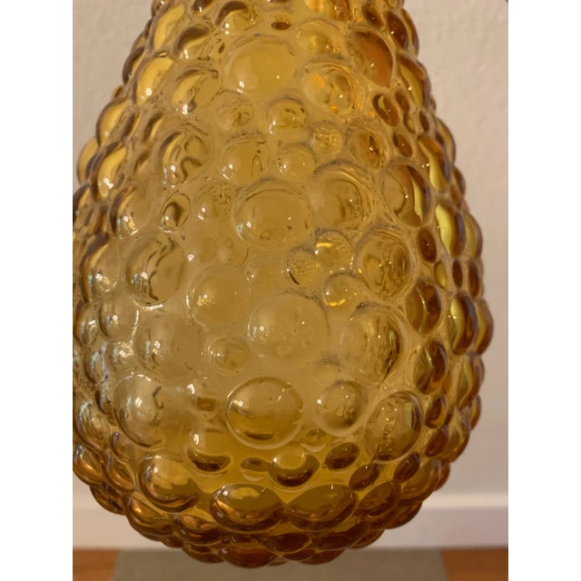 Amber Mid-Century Modern Amber Bubble Glass Tall Vase For Sale - Image 8 of 9