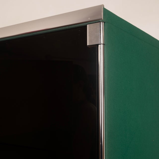 Guido Faleschini Astro Smoked Glass and Suede Cabinets for i4 Mariani, 1979, Set of 2 For Sale - Image 15 of 18
