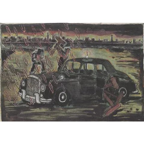 Artist: Artist Unknown Title: Car Jack Year: Unknown Signed: No Medium: Offset Lithograph Paper Size: 23.5 x 33.25 inches...