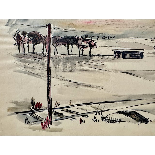 Original watercolor on paper by Henry Emil Salloch, also known as Heinz Emil Salloch, the German-born American artist and...
