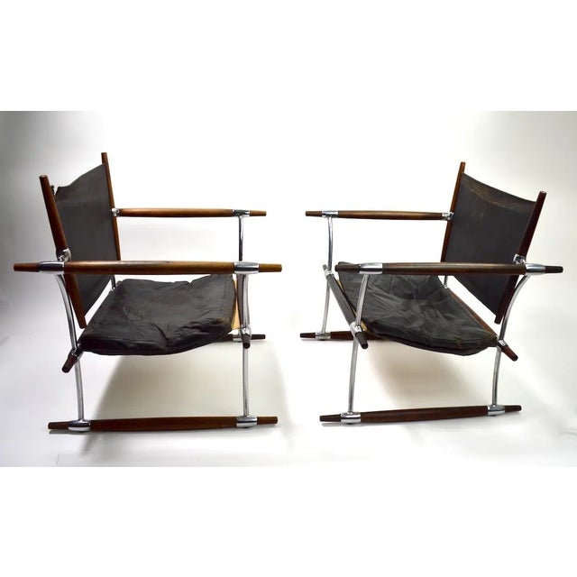 Black Quistgaard for Dansk Safari Lounge Chairs - a Pair For Sale - Image 8 of 13