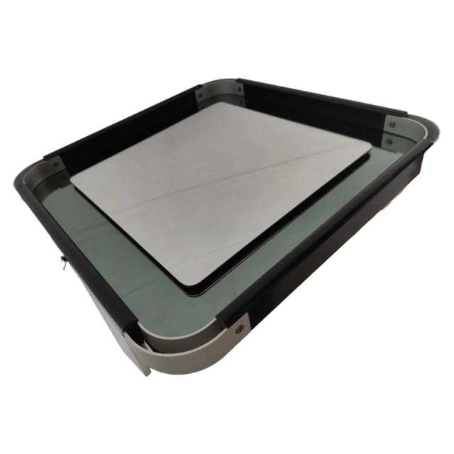 Metal Vintage Square Mirror with Chrome Frame, 1970s For Sale - Image 7 of 10