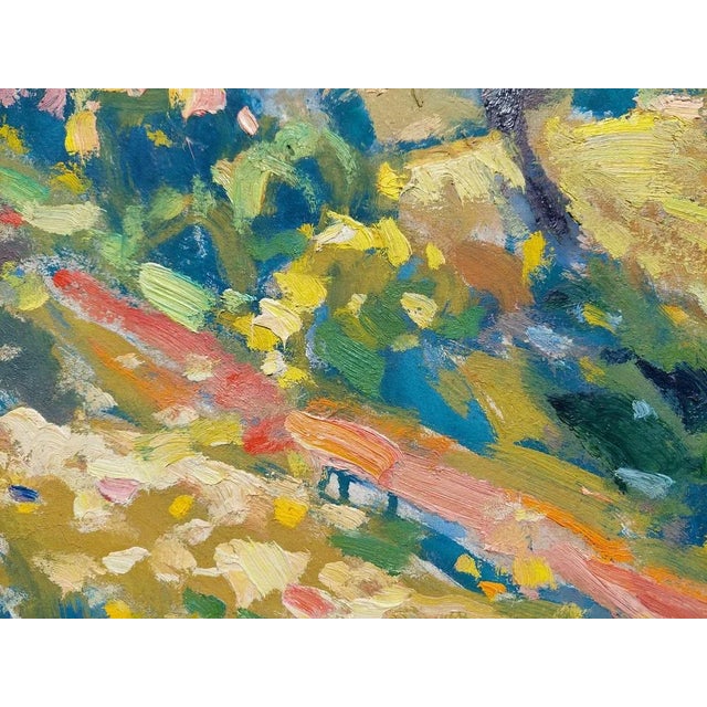 1960s Teodors Paulovics, Surroundings in Countryside, 1963, Oil on Cardboard For Sale - Image 5 of 6