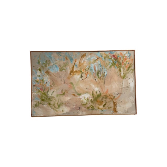Textile Wildflowers, Neutral Naturalistic Painting For Sale - Image 7 of 9