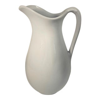 Antique 19th Century English White Ironstone Pitcher For Sale