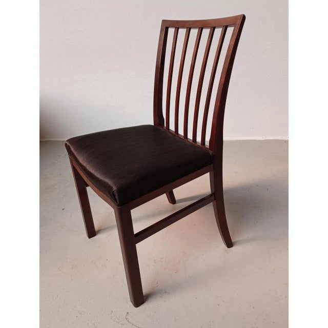 Restored Mahogany Dining Chairs with Horse Hair Upholstery, Customizable Reupholstery, 1950s, Set of 8 For Sale - Image 4 of 11