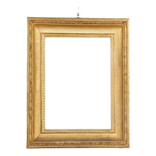 19th Century Empire Frame in Carved and Gilded Wood For Sale