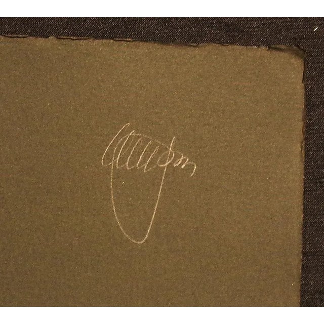 Impressionist 1980s Peter Keefer "Moon Figure Xliv" Signed Numbered Fine Art Collagraph Abstract Art, Framed For Sale - Image 3 of 3