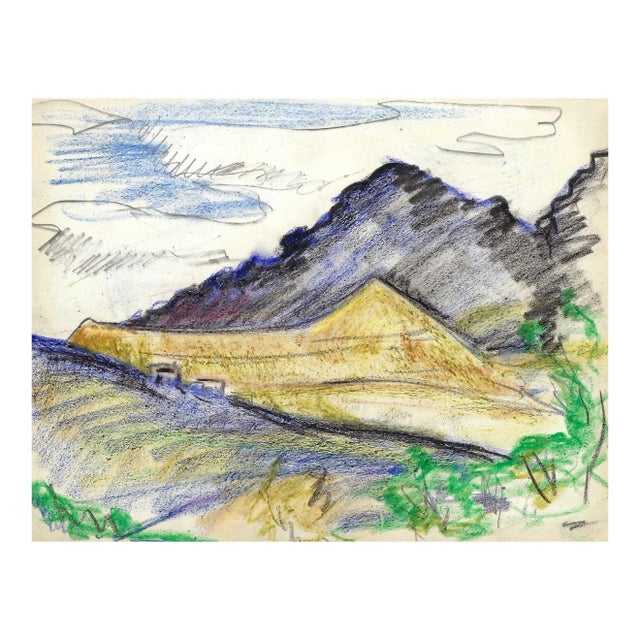 1940s Grace Spongberg Near Tucson Arizona From Mission Road Drawing For Sale