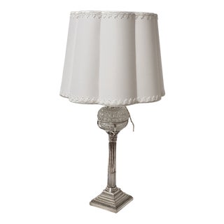 Sterling Silver Table Lamp from Hamilton & Inches Ltd., Early 1900s For Sale