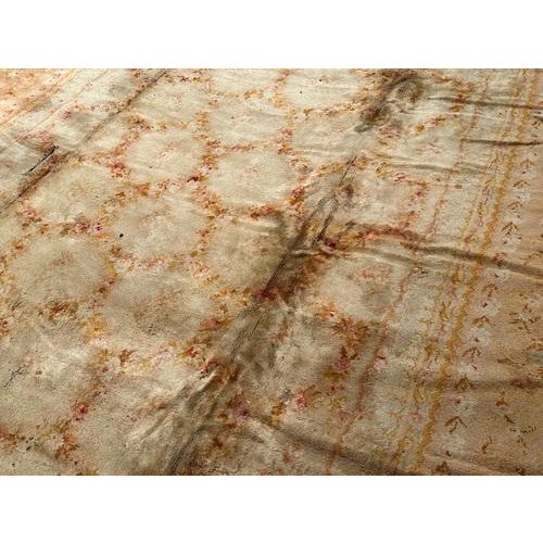 French Distressed Savonnerie Carpet, 1890s-1910s For Sale - Image 11 of 18