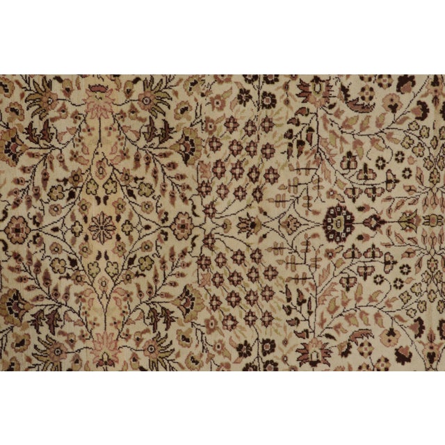 1980s Vintage Kayseri Rug in Cream and Beige With Floral Patterns From Rug and Kilim For Sale - Image 5 of 9
