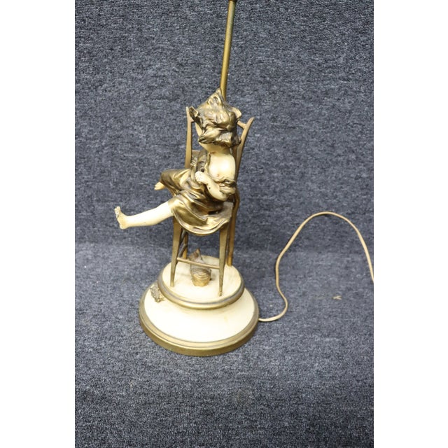 Potmetal Gilded Lamp For Sale - Image 10 of 11
