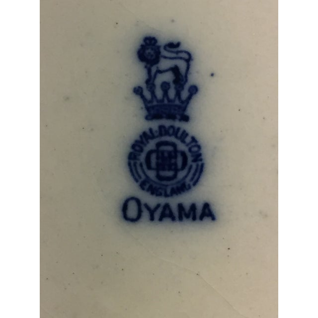 Pair of Antique Blue and White Dragon Bowls Royal Doulton, England, Oyama Pattern For Sale - Image 6 of 12