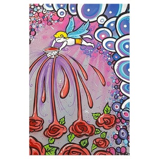 La Pupazza, Magic Angel, Acrylic and Spray on Paper For Sale
